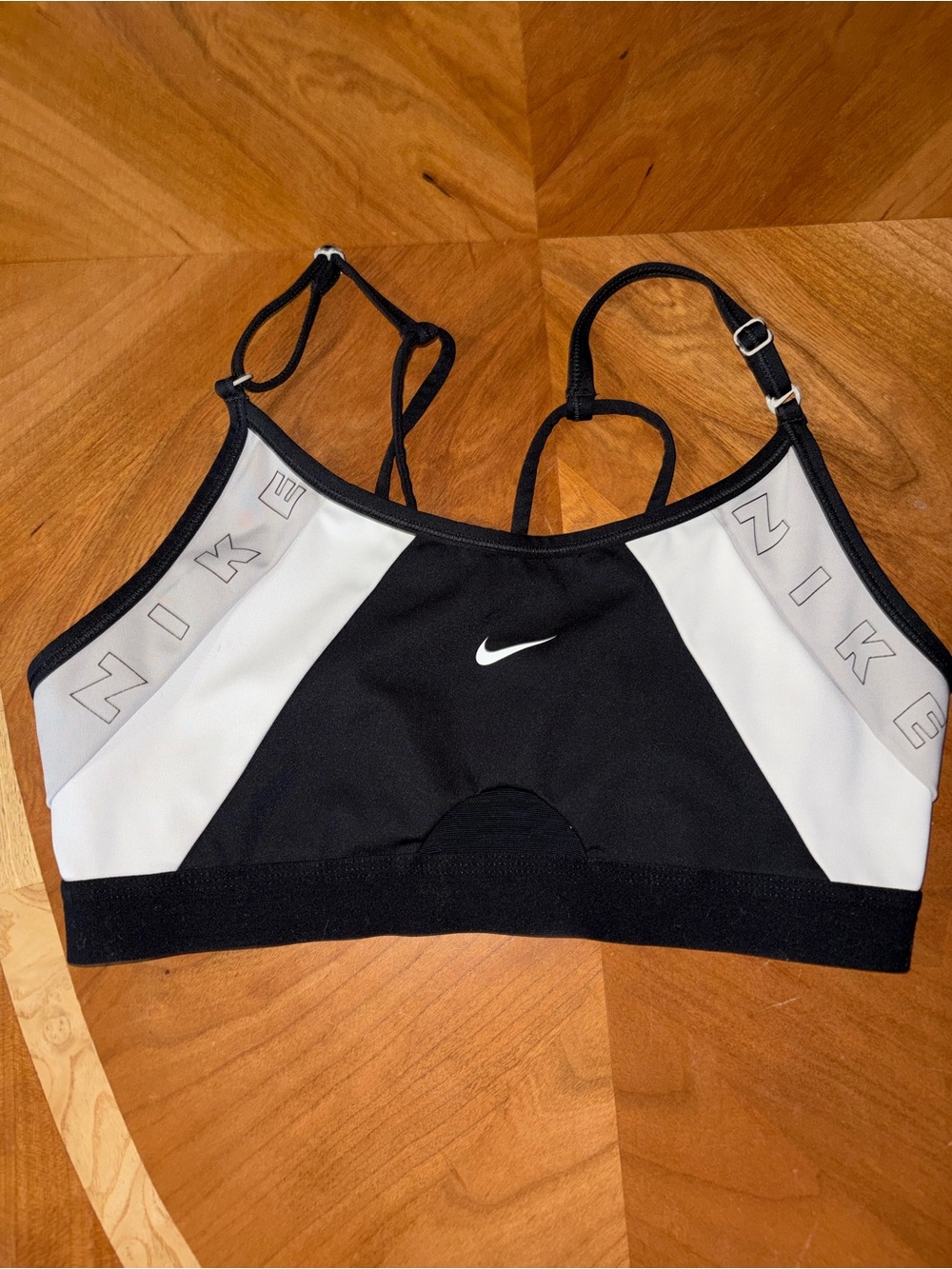 Nike Black and White Crossback Sports Bra